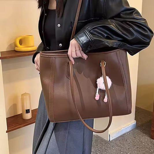 Large Capacity Shoulder Bag Handbag for Commuting and Casual Use Versatile Tote Bag Color Blocking Single Tote Women's Bag