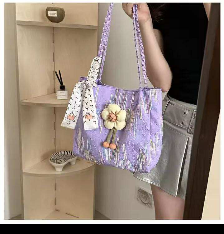 New simple and fashionable large-capacity bag commuter tote bag college student class shoulder bag