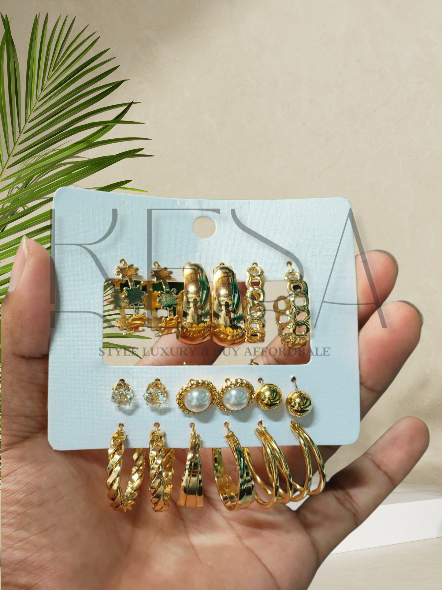 New Gold Color Pearl Hoop Earrings Set New Creative Simple  Hollow Dangle Earring for Women Fashion Trendy Jewelry