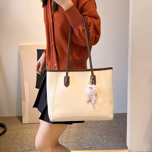 Large Capacity Shoulder Bag Handbag for Commuting and Casual Use Versatile Tote Bag Color Blocking Single Tote Women's Bag