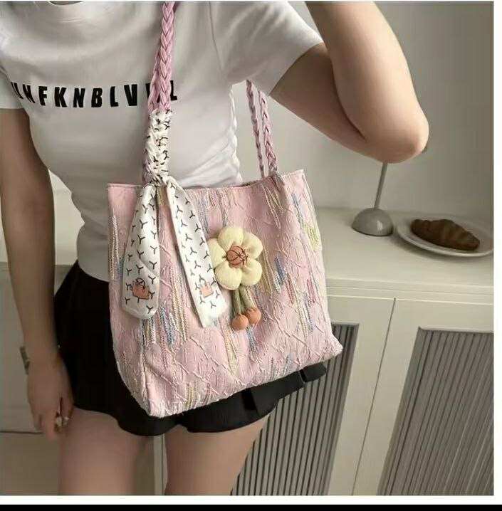 New simple and fashionable large-capacity bag commuter tote bag college student class shoulder bag