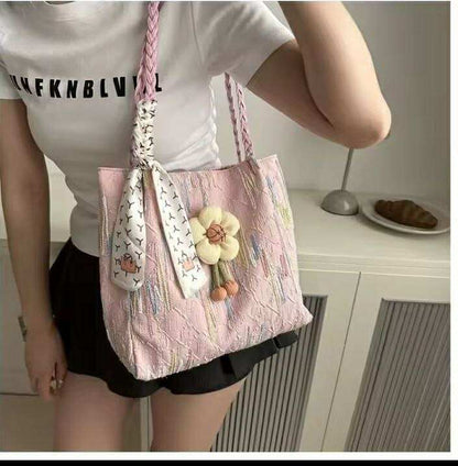 New simple and fashionable large-capacity bag commuter tote bag college student class shoulder bag