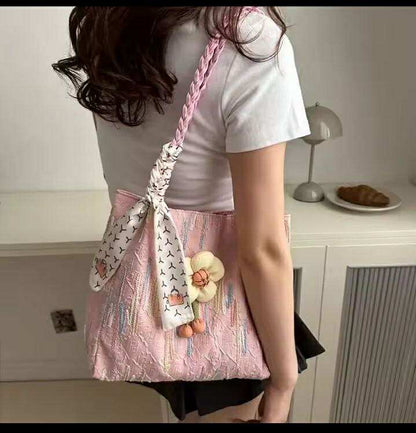 New simple and fashionable large-capacity bag commuter tote bag college student class shoulder bag