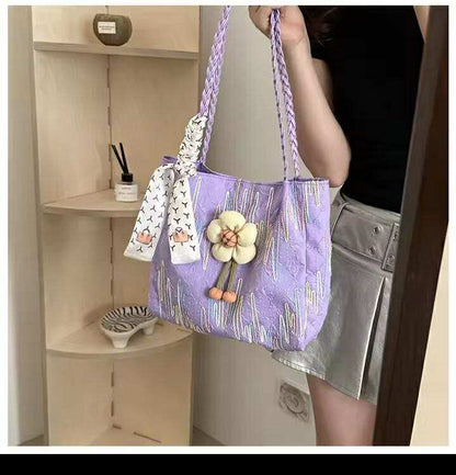 New simple and fashionable large-capacity bag commuter tote bag college student class shoulder bag