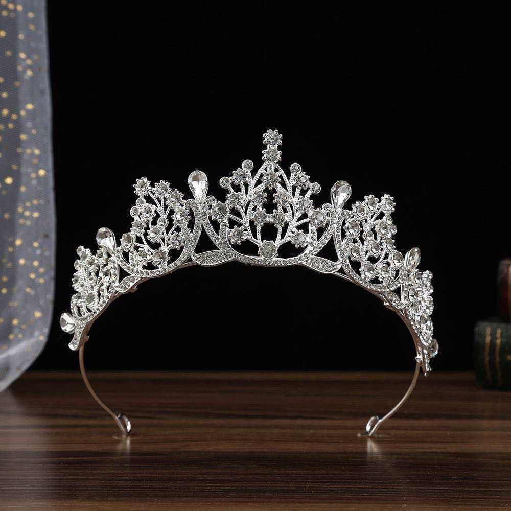 Silver Color Crown and Tiara Wedding Hair Accessories For Women Crown For Bridal Crystal Rhinestone Diadema Tiaras Bride Crown