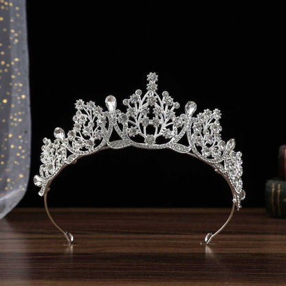 Silver Color Crown and Tiara Wedding Hair Accessories For Women Crown For Bridal Crystal Rhinestone Diadema Tiaras Bride Crown
