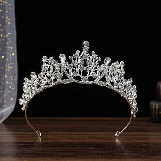 Silver Color Crown and Tiara Wedding Hair Accessories For Women Crown For Bridal Crystal Rhinestone Diadema Tiaras Bride Crown