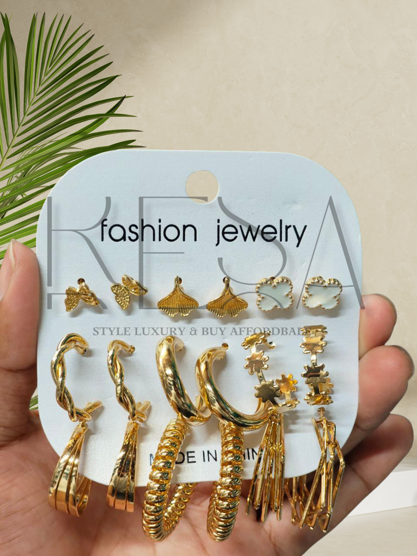 New Gold Color Pearl Hoop Earrings Set New Creative Simple  Hollow Dangle Earring for Women Fashion Trendy Jewelry