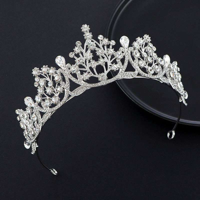 Silver Color Crown and Tiara Wedding Hair Accessories For Women Crown For Bridal Crystal Rhinestone Diadema Tiaras Bride Crown