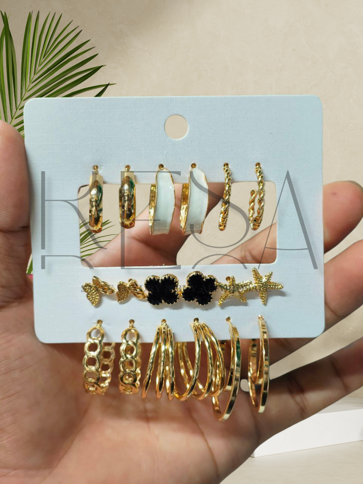 New Gold Color Pearl Hoop Earrings Set New Creative Simple  Hollow Dangle Earring for Women Fashion Trendy Jewelry