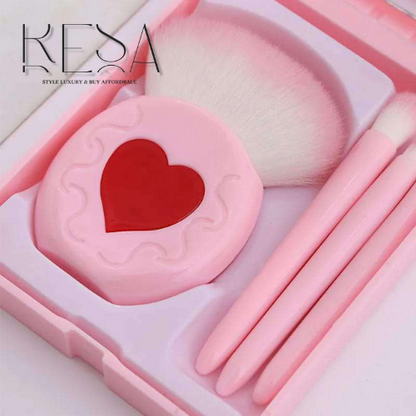 Mini Travel Makeup Brush Set – Portable Storage Box with Mirror