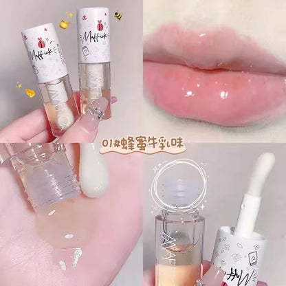 Water Light Lip Gloss Moisturizer Transparent Jelly Mirror Fruit Crystal Lip Oil Clear Hydrating Plumping Korean Lip Care Makeup