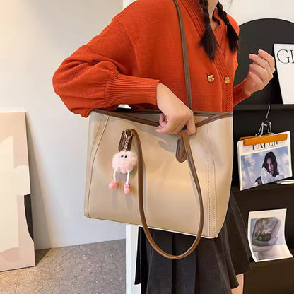 Large Capacity Shoulder Bag Handbag for Commuting and Casual Use Versatile Tote Bag Color Blocking Single Tote Women's Bag