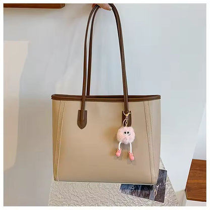 Large Capacity Shoulder Bag Handbag for Commuting and Casual Use Versatile Tote Bag Color Blocking Single Tote Women's Bag