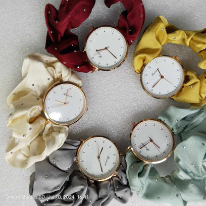 2025 Fashion Satin Scrunchie Watch For Women