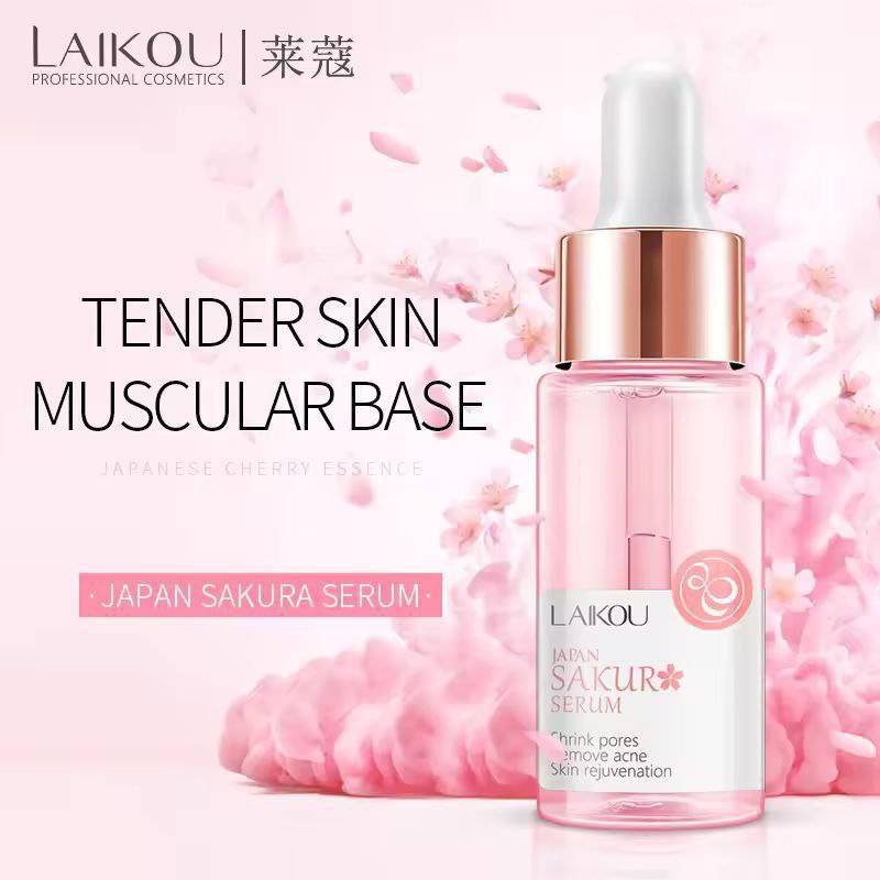 LAIKOU Sakura Face Essence Anti Wrinkle Serum Shrink Pores Anti-Aging Moisturizing Dry Skin Care 17ml or 30ml