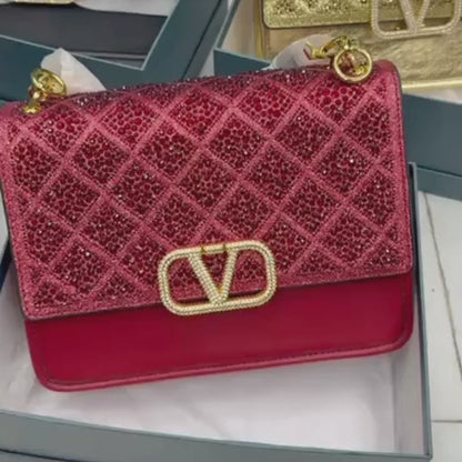 Luxury Designer Women's Handbag Crystal Shiny Rhinestones Diamond Evening Bag Wedding Party Clutch Purse Shoulder Crossbody Bag